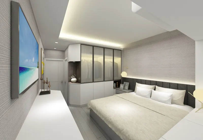 灝景灣B主人房藍綠色調設計