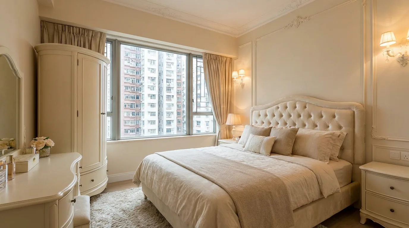 法式奶油風 裝修後實景 - 睡房