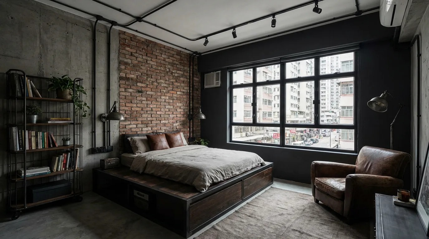 型格工業風 裝修後實景 - 睡房