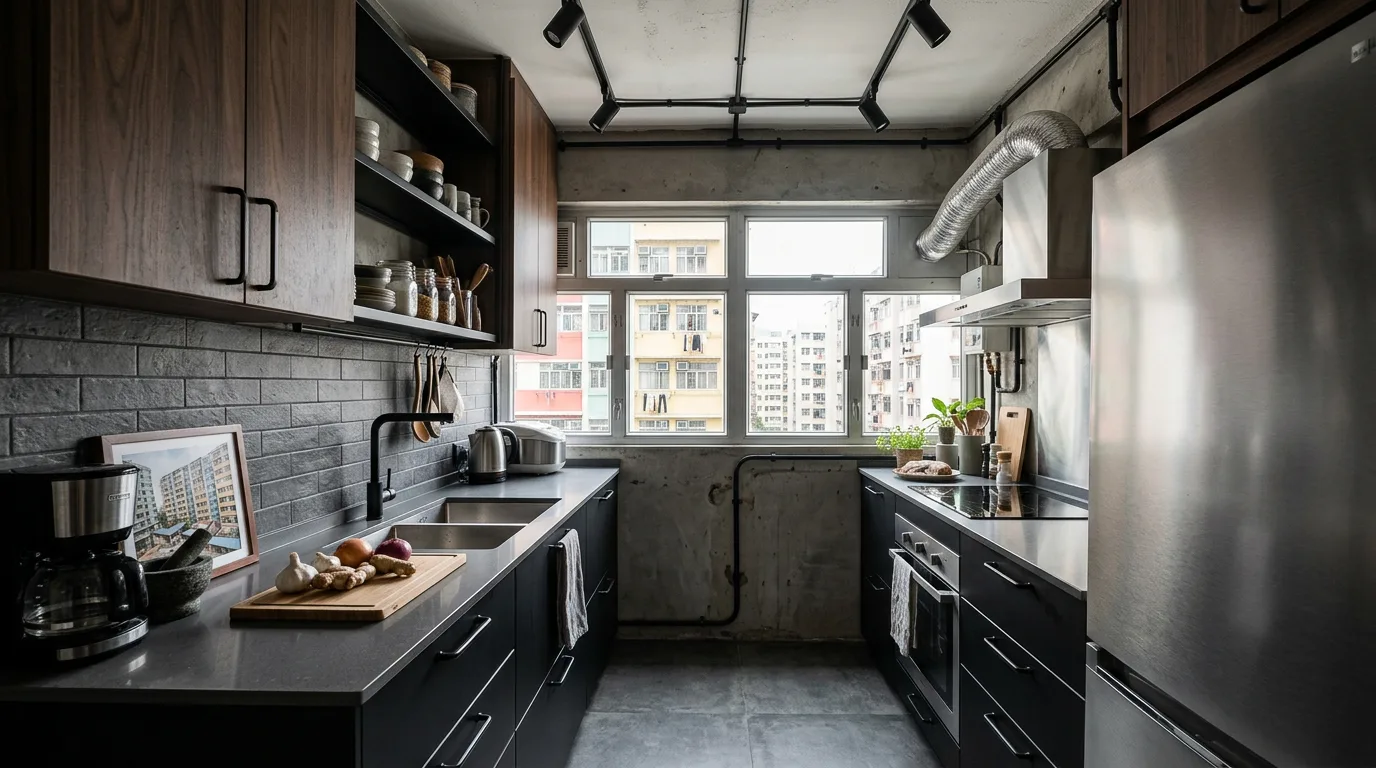 型格工業風 裝修後實景 - 廚房