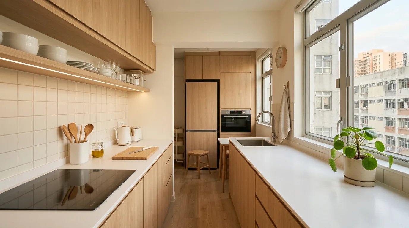 日式侘寂風 (Japandi) 裝修後實景 - 廚房